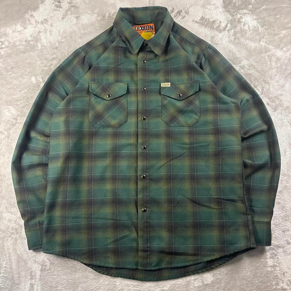 Dixxon Torrey Flannel Men’s XL Green Plaid Pearl Snap Long Sleeve Shirt